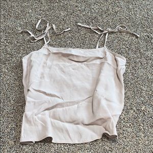 Cream tie tank